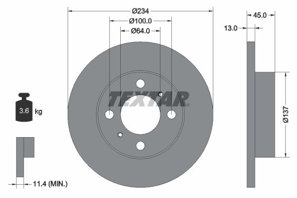 TEXTAR Тормозной диск 92089300