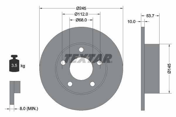 TEXTAR Тормозной диск 92090800