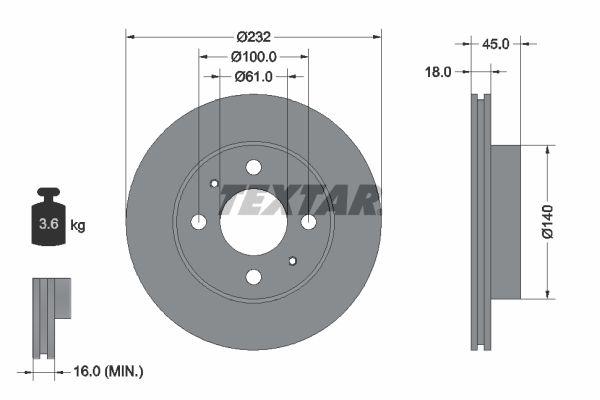 TEXTAR Тормозной диск 92090900