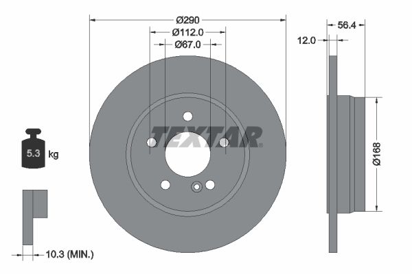 TEXTAR Тормозной диск 92091103