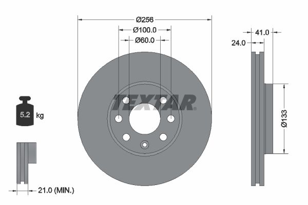 TEXTAR Тормозной диск 92091800
