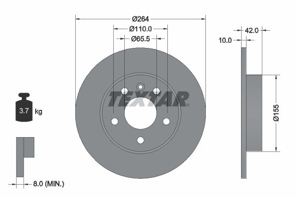 TEXTAR Тормозной диск 92092103