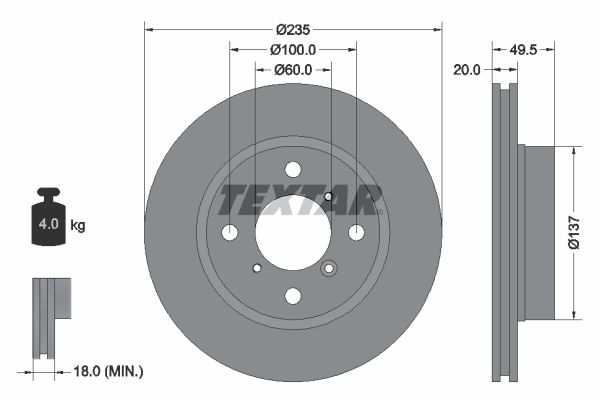 TEXTAR Тормозной диск 92093200