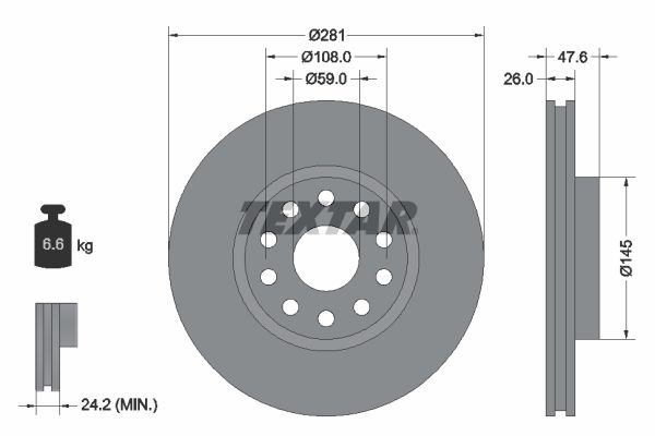 TEXTAR Тормозной диск 92093900
