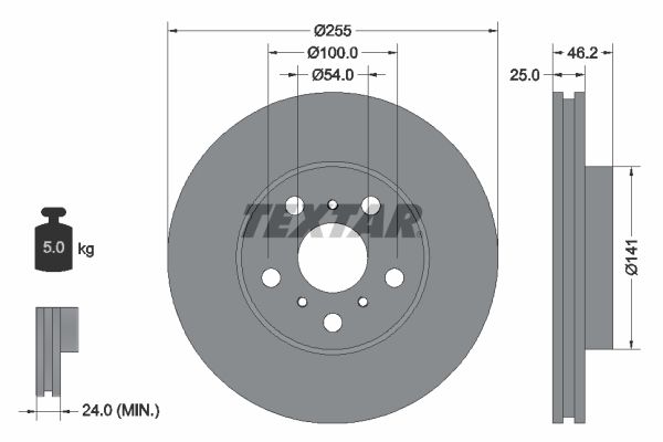 TEXTAR Тормозной диск 92094400
