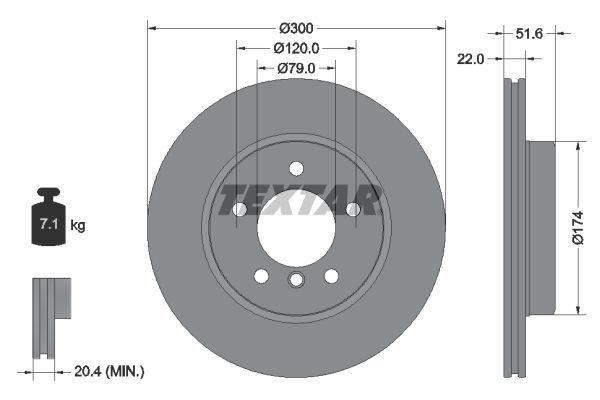 TEXTAR Тормозной диск 92097203