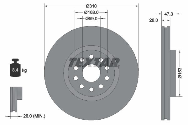 TEXTAR Тормозной диск 92097500