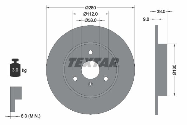 TEXTAR Тормозной диск 92097603