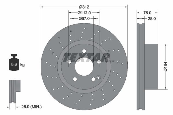 TEXTAR Тормозной диск 92099303