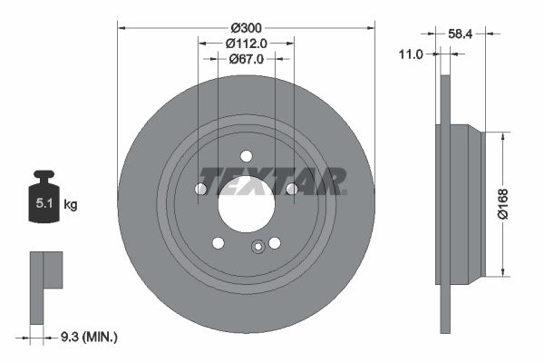 TEXTAR Тормозной диск 92099403