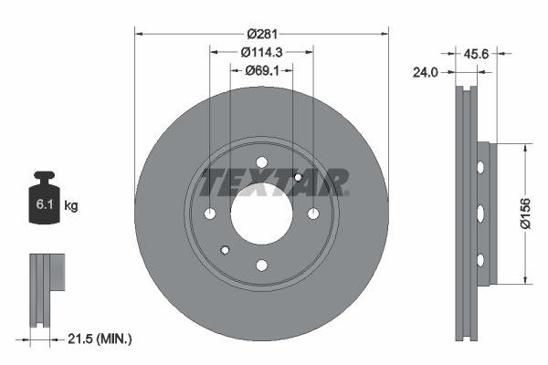 TEXTAR Тормозной диск 92100403