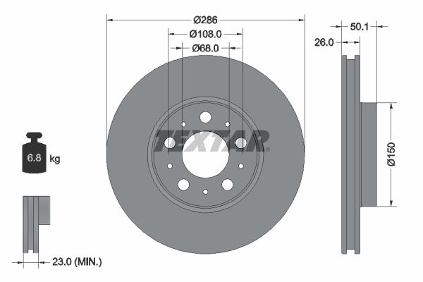 TEXTAR Тормозной диск 92100503