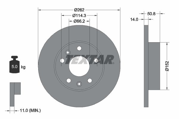 TEXTAR Тормозной диск 92102900