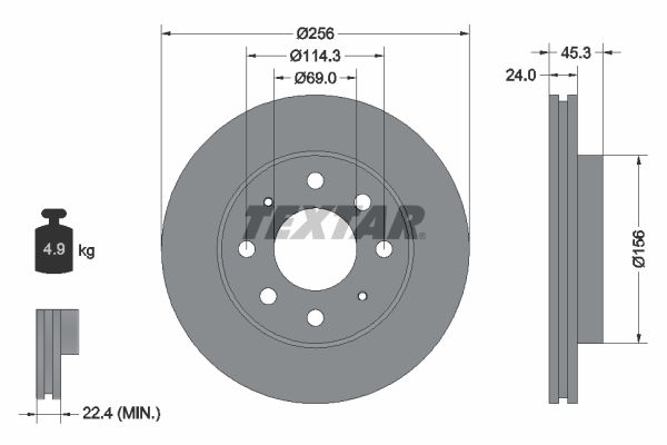TEXTAR Тормозной диск 92103903