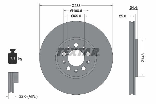 TEXTAR Тормозной диск 92106600