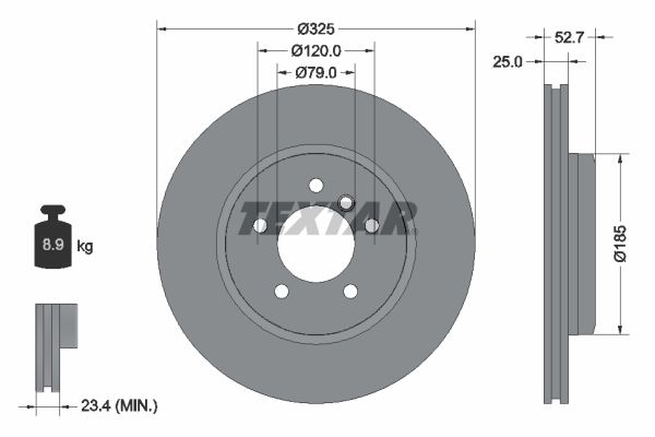 TEXTAR Тормозной диск 92106905