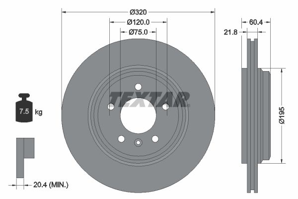 TEXTAR Тормозной диск 92107000