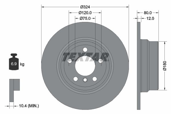 TEXTAR Тормозной диск 92107400