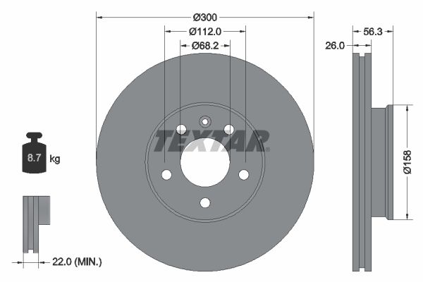 TEXTAR Тормозной диск 92109803