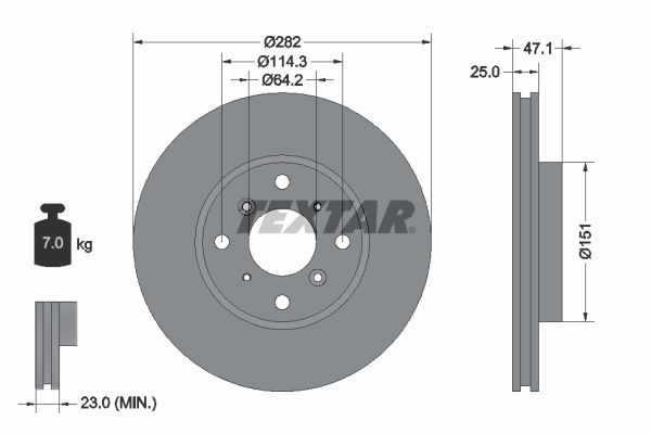 TEXTAR Тормозной диск 92110100