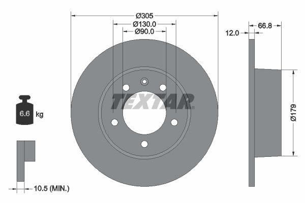 TEXTAR Тормозной диск 92111203