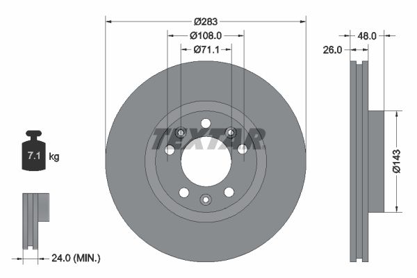 TEXTAR Тормозной диск 92111803