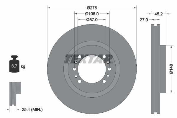 TEXTAR Тормозной диск 92112800