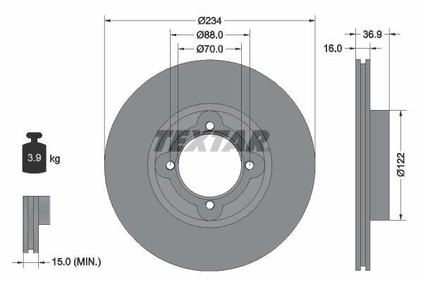 TEXTAR Тормозной диск 92114000