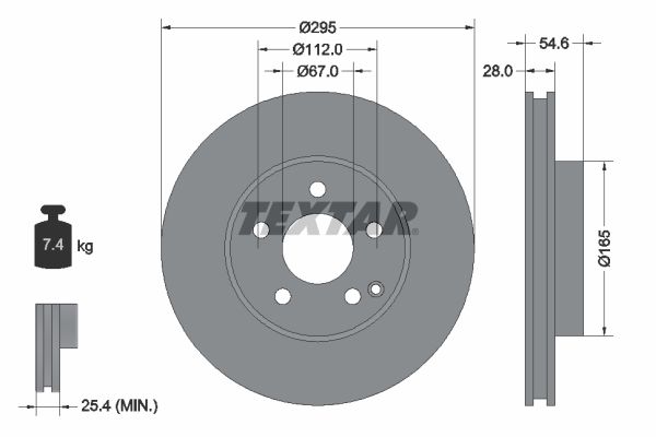 TEXTAR Тормозной диск 92115103