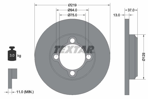 TEXTAR Тормозной диск 92116900