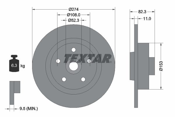 TEXTAR Тормозной диск 92119100