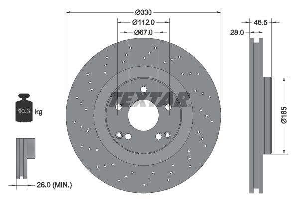 TEXTAR Тормозной диск 92119803