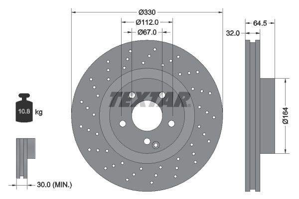 TEXTAR Тормозной диск 92120203