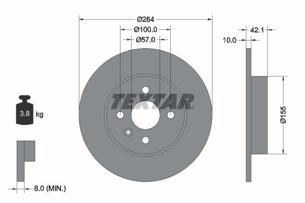 TEXTAR Тормозной диск 92124703