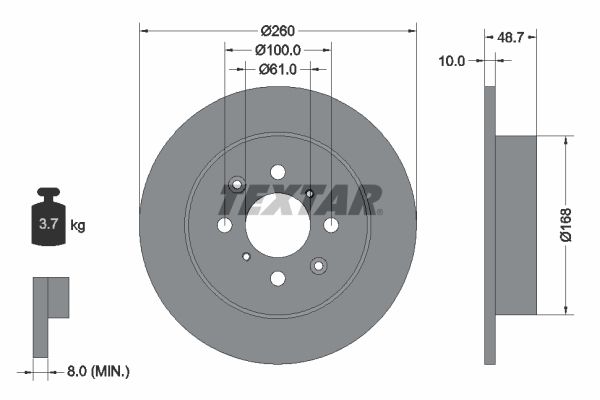 TEXTAR Тормозной диск 92125300