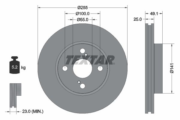 TEXTAR Тормозной диск 92125900