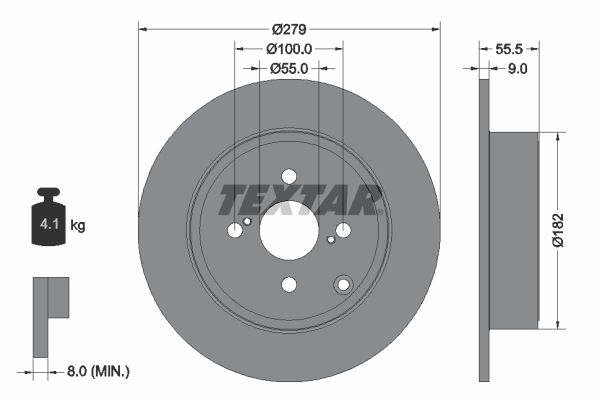 TEXTAR Тормозной диск 92126303