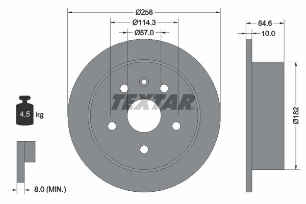 TEXTAR Тормозной диск 92128900