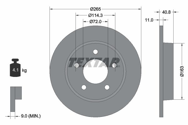 TEXTAR Тормозной диск 92130500