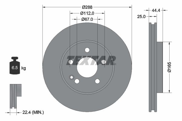 TEXTAR Тормозной диск 92132003