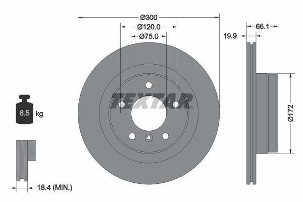 TEXTAR Тормозной диск 92133000