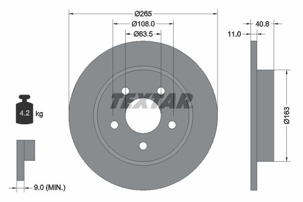 TEXTAR Тормозной диск 92133700