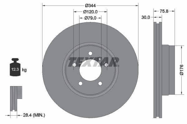 TEXTAR Тормозной диск 92134400