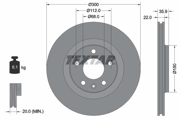 TEXTAR Тормозной диск 92137103