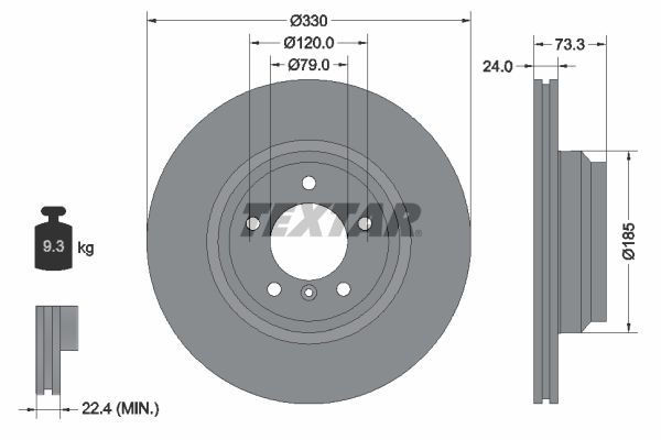 TEXTAR Тормозной диск 92137800