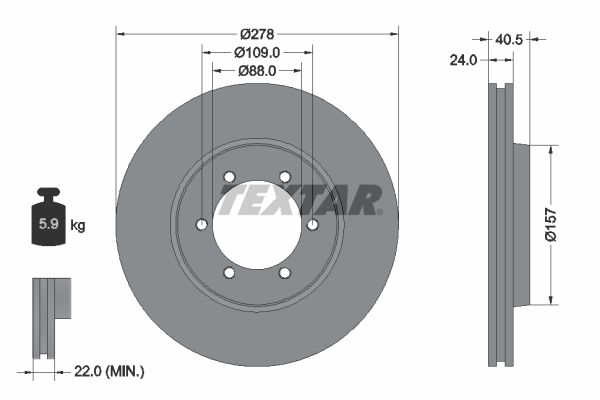 TEXTAR Тормозной диск 92138400