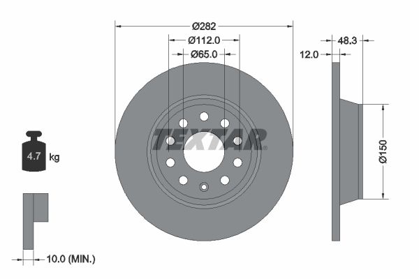 TEXTAR Тормозной диск 92140800