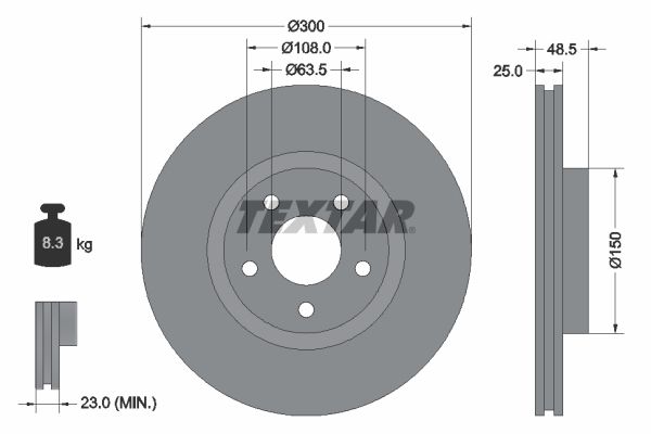 TEXTAR Тормозной диск 92141300