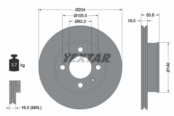TEXTAR Тормозной диск 92146800