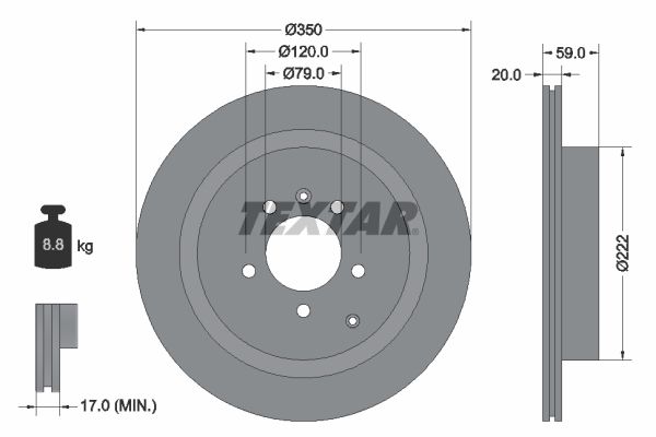 TEXTAR Тормозной диск 92147703